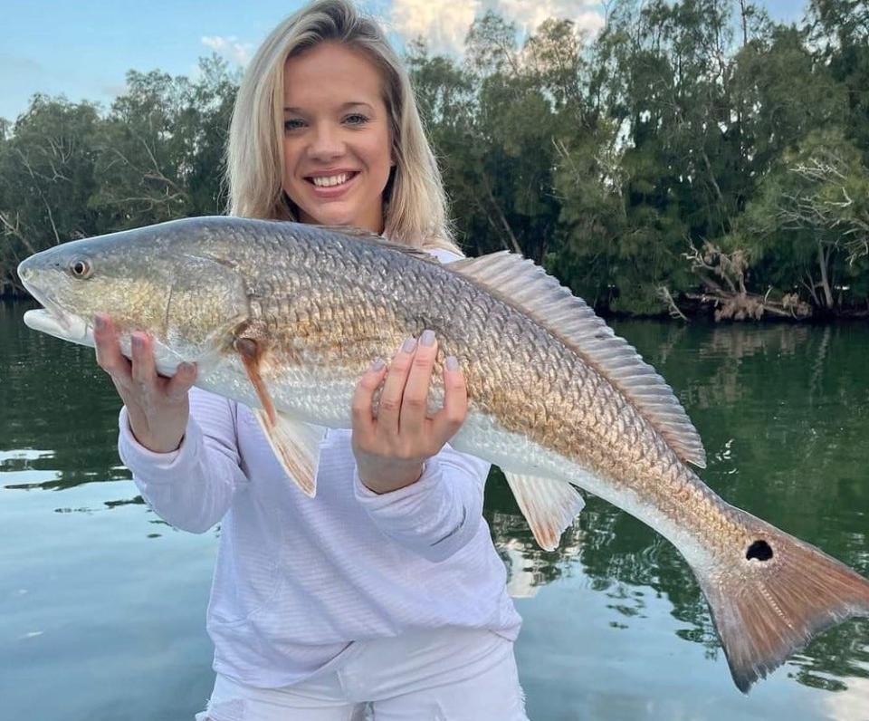 Redfish like this one caught April 15, 2023 have been caught and released in the Mosquito Lagoon said Capt. Jon Lulay of 2 Castaway charters in Titusville.