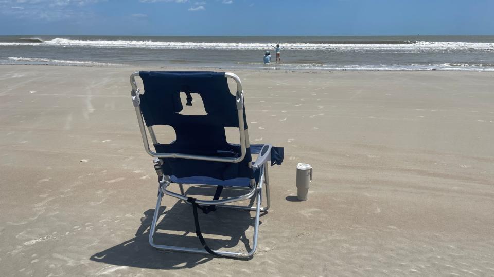 Beach chair with a nice view at New Smyrna Beach, Florida.