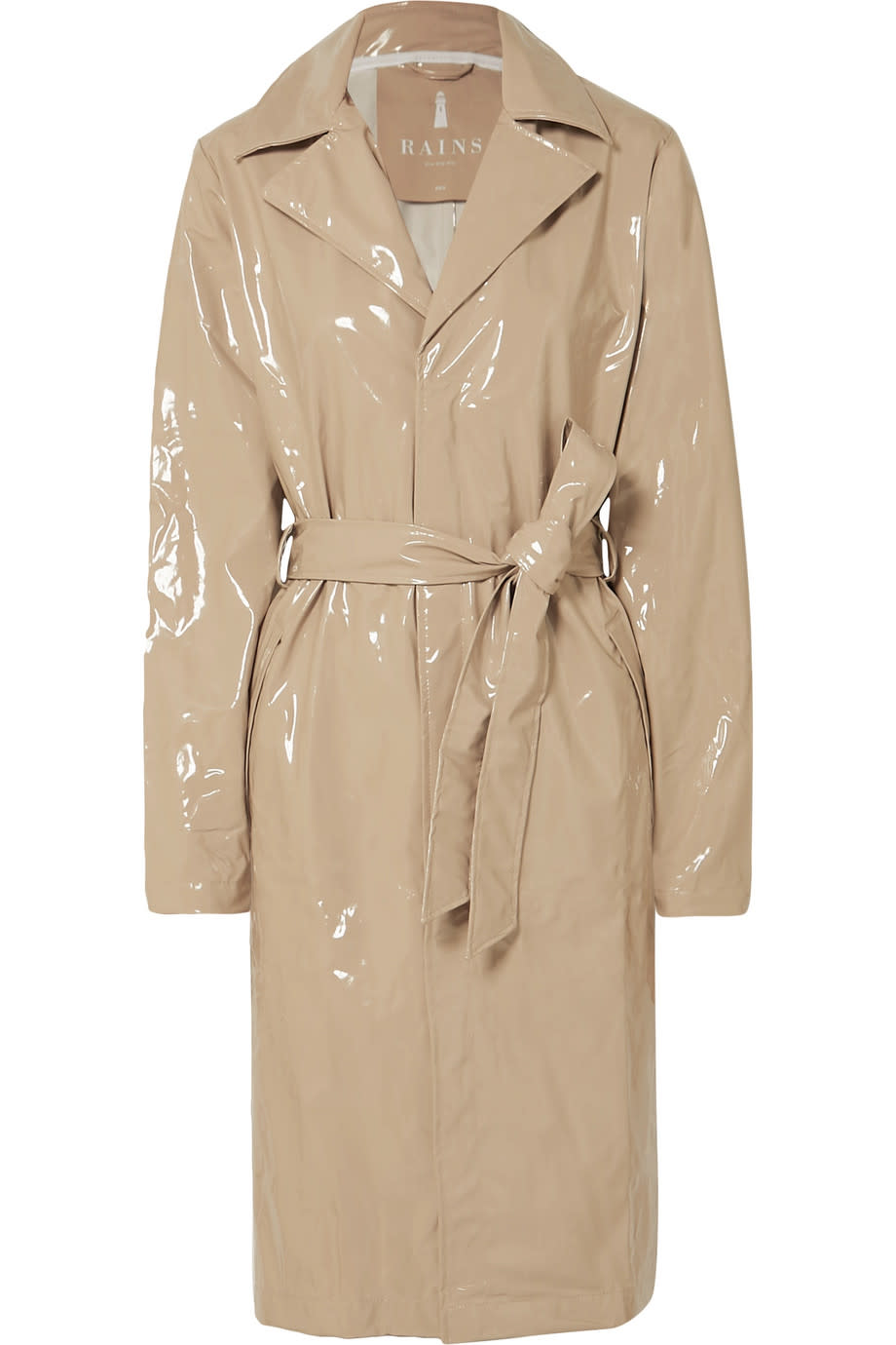 Rains Glossed-PU Trench Coat