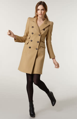 Wool blend tan coat, $995, by Smythe at Nordstrom