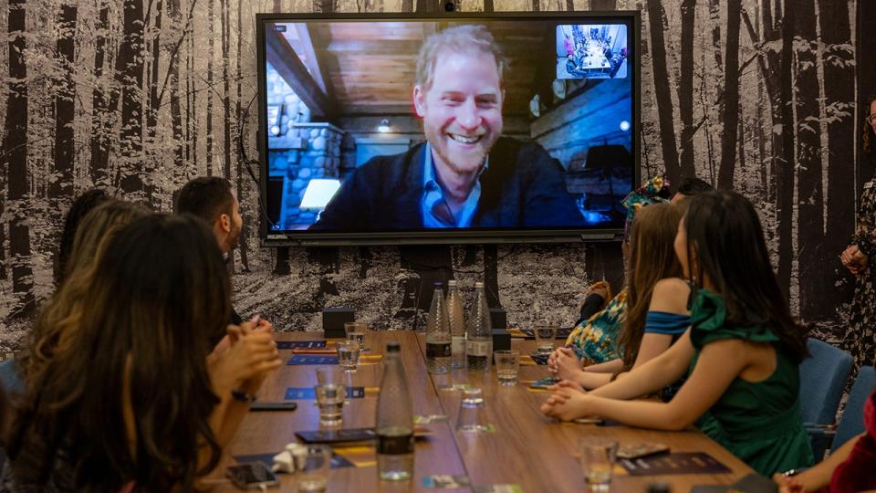 Prince Harry speaks via video chat at The Legacy Awards