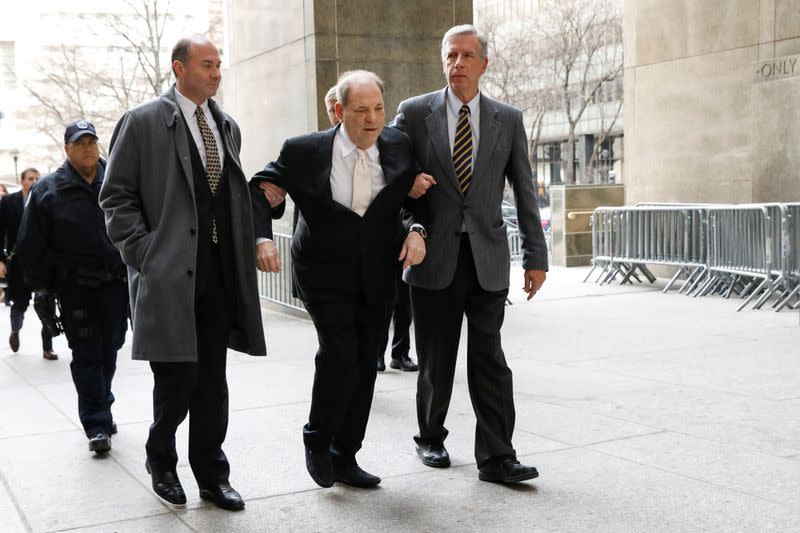 Film producer Harvey Weinstein arrives at New York Criminal Court for his sexual assault trial in the Manhattan borough of New York