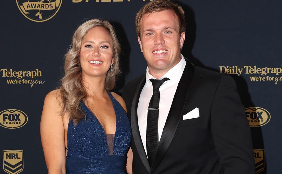 Jake Trbojevic and partner Alix, pictured here at the Dally M awards in 2023.
