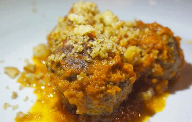 Quarter Pounder meatballs and English Muffin crumbs. Photo: Instagram