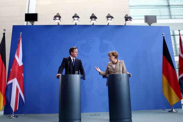 British Prime Minister David Cameron in Berlin