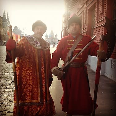 Old-school Russian garb. (#NickInEurope)