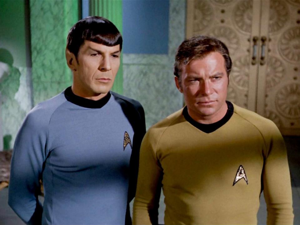 Leonard Nimoy as Mr. Spock and William Shatner as Captain Kirk in “Star Trek.” CBS /Landov