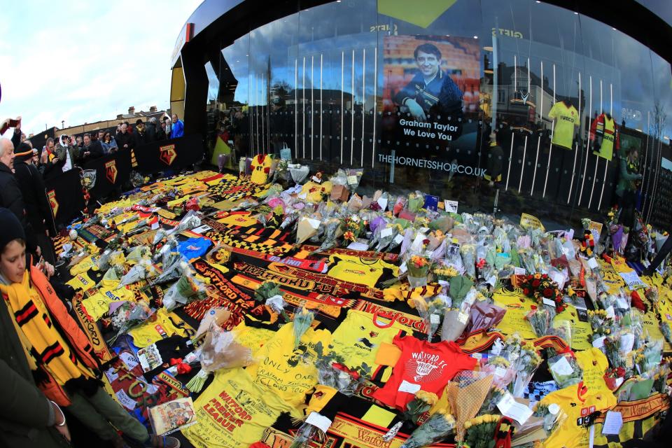 <p>Watford fans remember their former manager Graham Taylor</p>