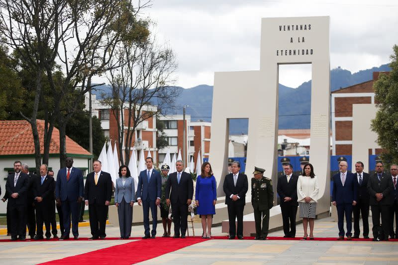 Ceremony in honour to the cadets killed in the 2019 car bomb attack, in Bogota