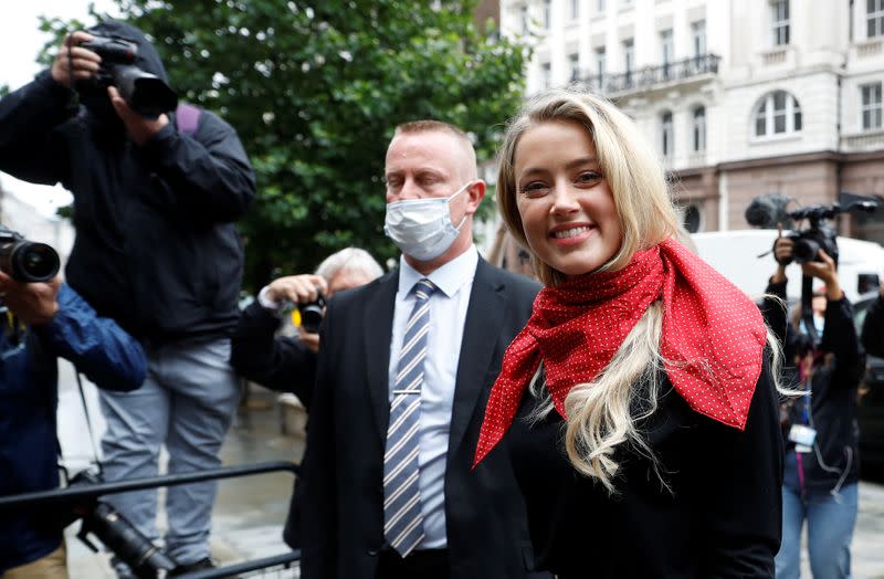 Actor Amber Heard at the High Court in London