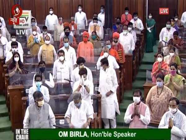 Visuals from Lok Sabha on Monday.