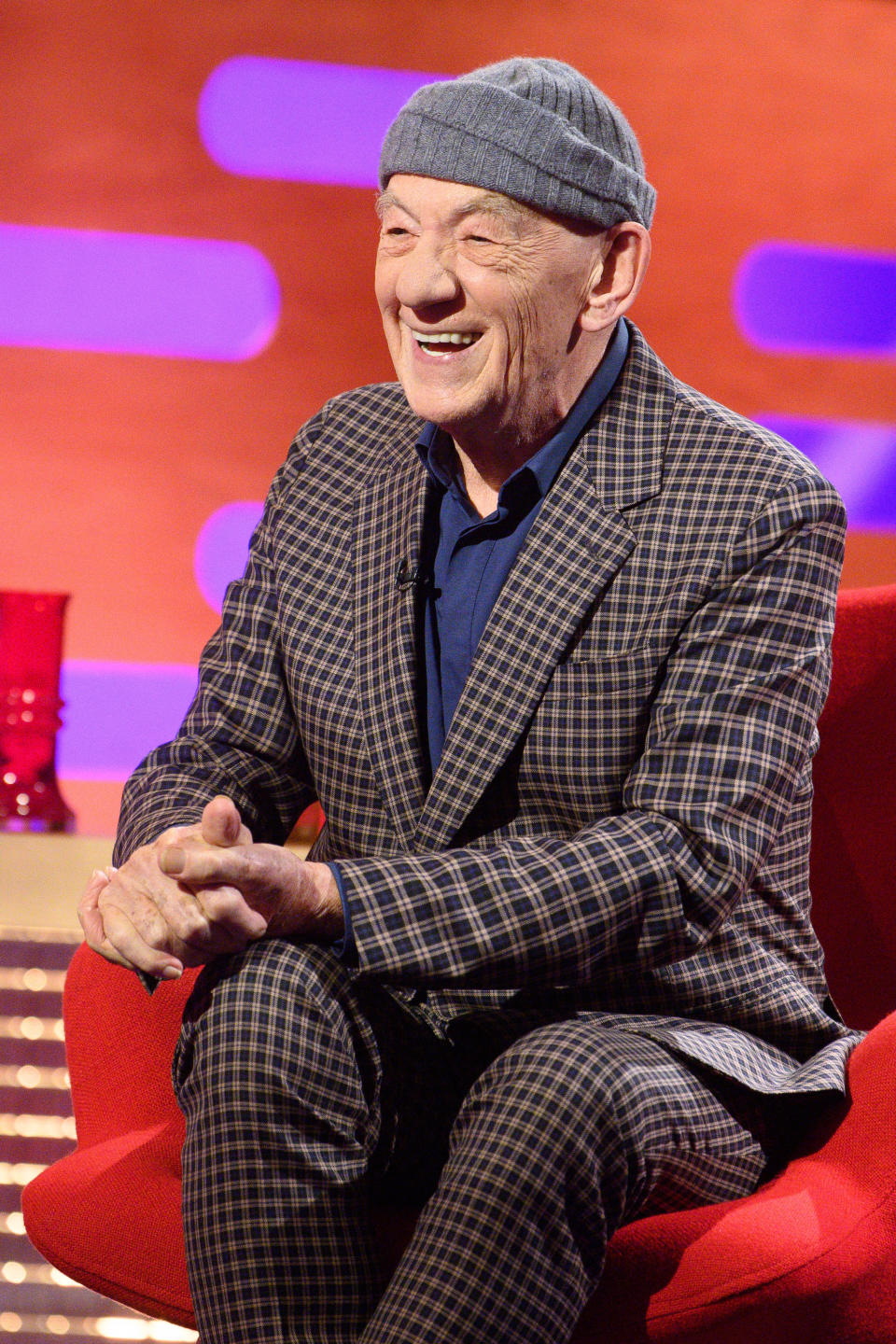 EDITORIAL USE ONLY Sir Ian McKellen during the filming for the Graham Norton Show at BBC Studioworks 6 Television Centre, Wood Lane, London, to be aired on BBC One on Friday evening. Picture date: Thursday October 21, 2021.