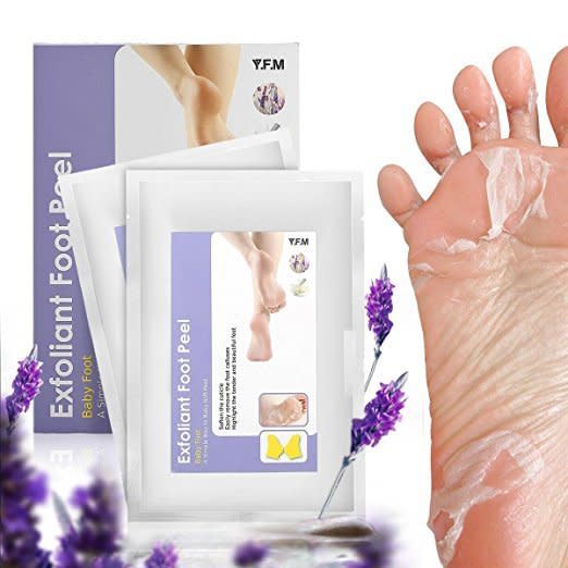 Get it <a href="https://www.amazon.com/Baby-Foot-Peel-Mask-LuckyFine/dp/B0721747R9/ref=sr_1_4_a_it?ie=UTF8&amp;qid=1505482532&amp;sr=8-4&amp;keywords=baby+foot" target="_blank"><strong>here</strong></a>, $15.