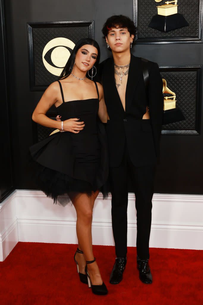 LOS ANGELES, CALIFORNIA - FEBRUARY 05: Charli D'Amelio and Landon Barker attends the 65th GRAMMY Awards on February 05, 2023 in Los Angeles, California. (Photo by Matt Winkelmeyer/Getty Images for The Recording Academy)