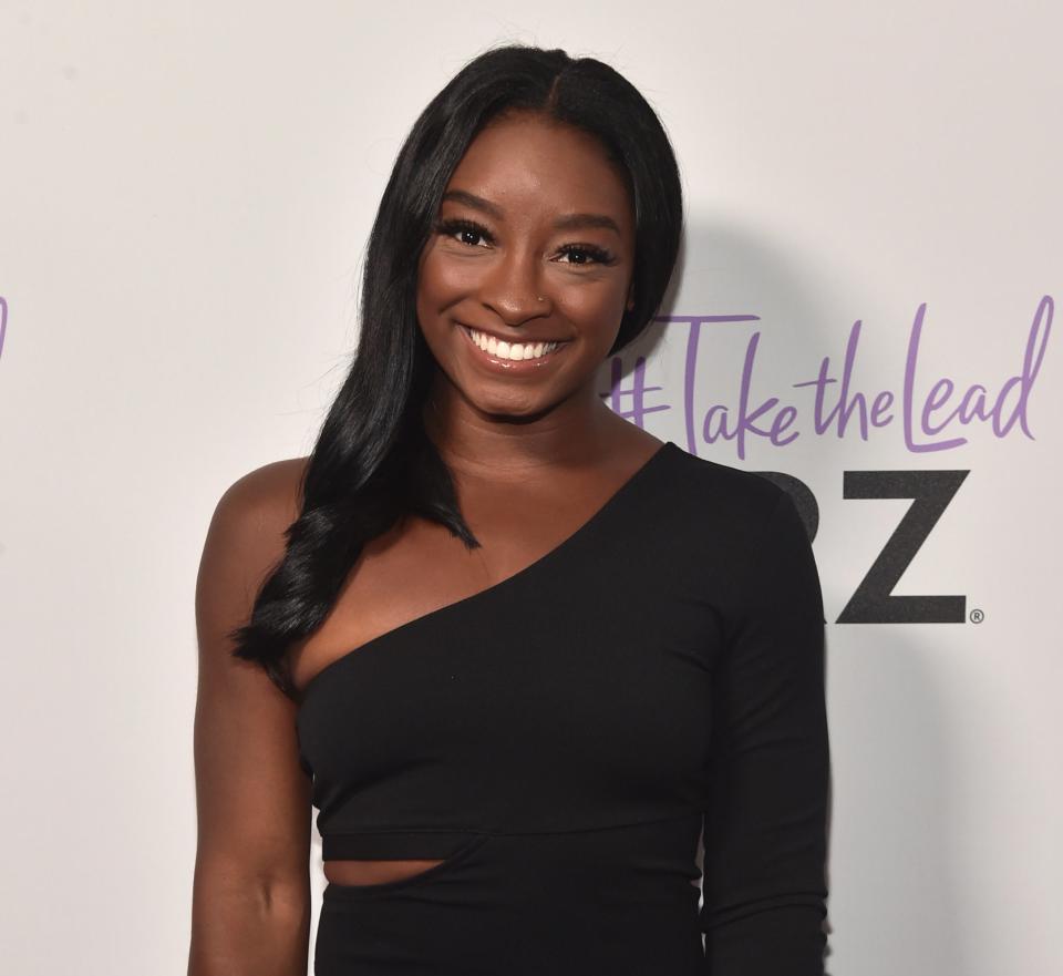 Simone Biles attends The Inaugural STARZ #TakeTheLead Summit at The West Hollywood EDITION on May 19, 2022 in West Hollywood, California