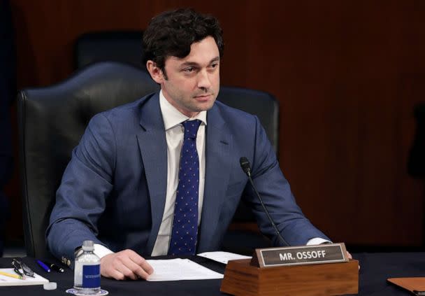 PHOTO: Sen. Jon Ossoff delivers remarks during the Senate Judiciary Committee hearing on Capitol Hill, March 21, 2022 in Washington, D.C.  (Anna Moneymaker/Getty Images)