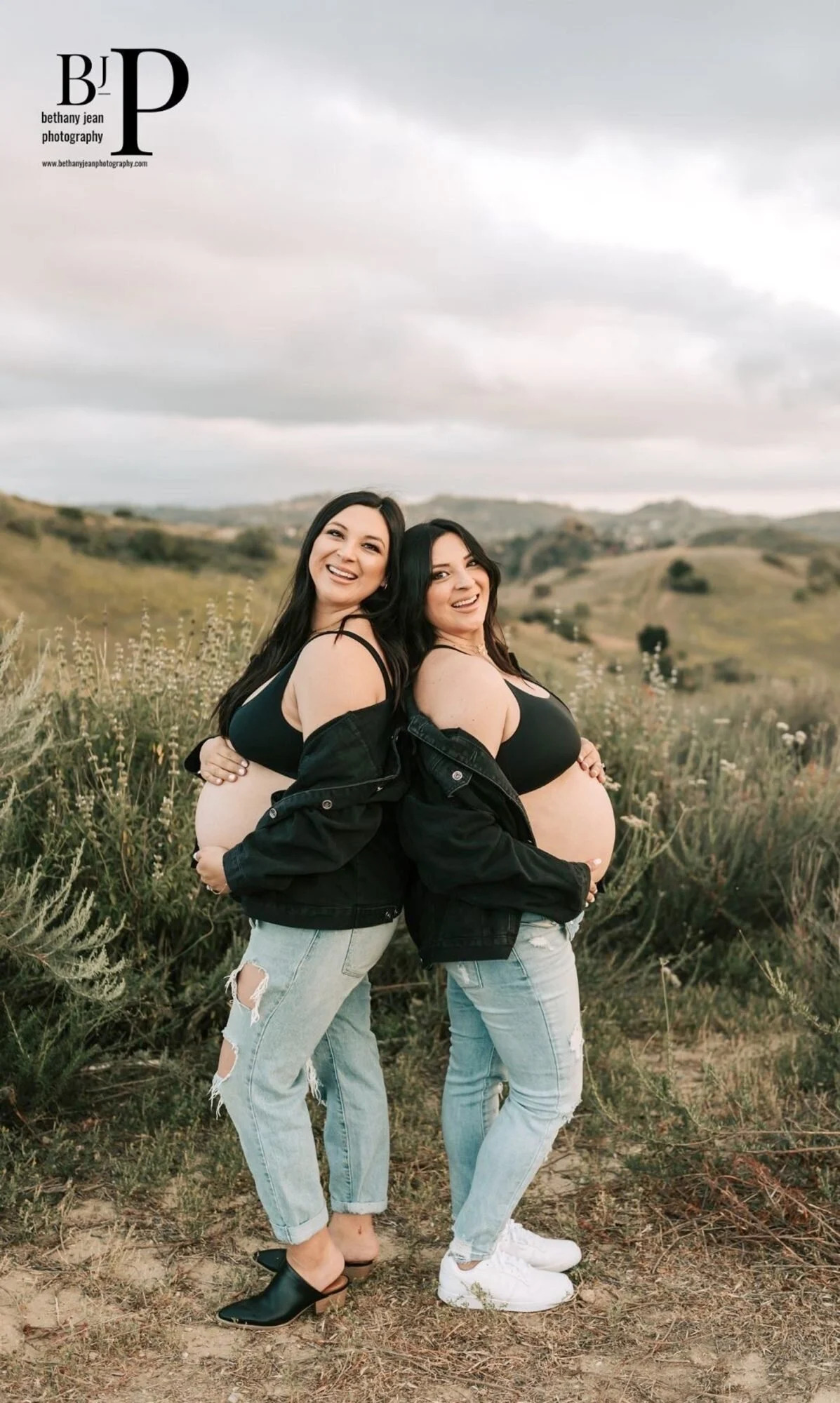 Maternity photo shoot (Jill left), (Erin right)