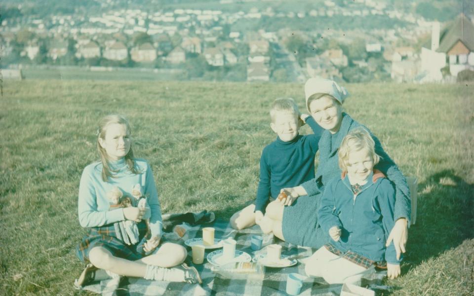 The family enjoying a picnic