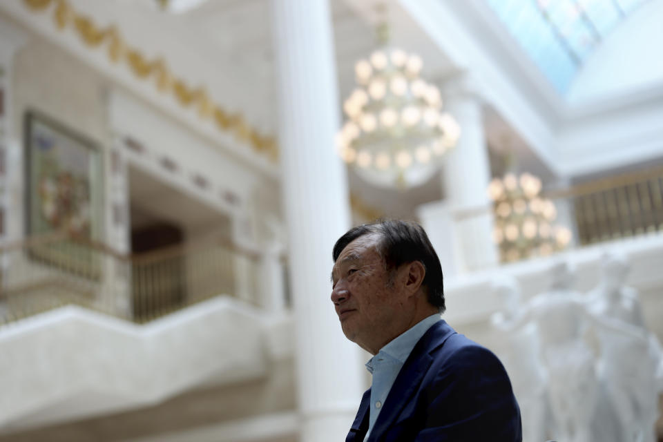 Chinese tech giant Huawei's founder Ren Zhengfei, speaks during an interview at the Huawei campus in Shenzhen in Southern China's Guangdong province on Tuesday, Aug. 20, 2019. Ren said he expects no relief from U.S. export curbs due to the political climate in Washington but expresses confidence the company will thrive with its own technology. (AP Photo/Ng Han Guan)