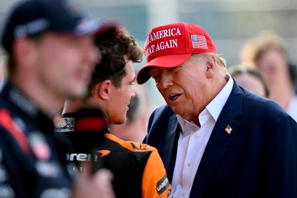 Trump congratulated winner Lando Norris after the grand prix (Getty Images)