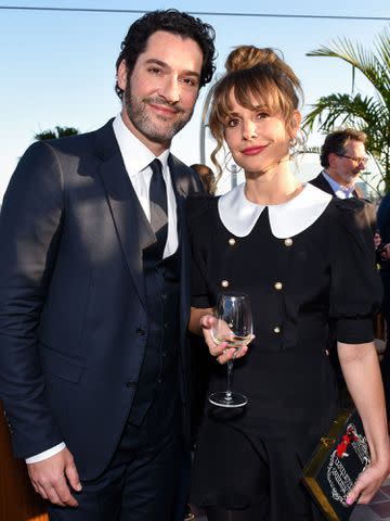 <p>Owen Kolasinski/BFA.com/Shutterstock </p> Tom Ellis and his wife Meaghan Oppenheimer at the Mayor of London's Creative Industries Reception on May 11, 2022.