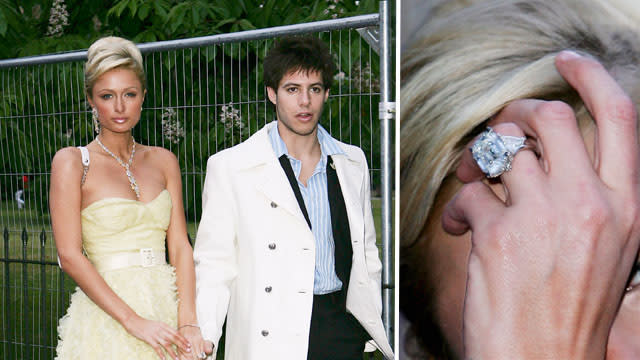 Some high-profile couplings last, some don't, but diamonds? Those last forever. Take Iggy Azalea's new bling, for instance. Los Angeles Lakers star Nick Young proposed to Iggy with a stunning custom-cut 10-carat diamond ring valued at $500,000. In honor of the Australian rapper's engagement, we've ranked the spectacular rocks that have graced some of Hollywood's most famous hands from smallest to largest for your ogling pleasure. <strong>.75-carat - Jessa Duggar</strong> Instagram The <em>19 Kids and Counting</em> star received a modest .75-carat diamond ring from Ben Seewald in September 2014, and the two tied the knot less than three months later. <strong>1-carat - Michelle Obama</strong> Getty Images President Barack Obama proposed to the First Lady with a beautiful round-cut diamond ring -- estimated to be 1-carat -- over a romantic candlelit dinner. The couple have since been married for over 20 years. <strong>PHOTOS: Best Celebrity Wedding Dresses</strong> <strong>2-carat - Keira Knightly</strong> Getty Images In spring of 2012, rocker James Righton gave the actress a 2-carat brilliant-cut solitaire diamond ring, which holds an estimated price tag of $40,000. The following May, the pair said their "I Do's" during a low-key ceremony in France. <strong> 3.02-carat - Nicole "Snooki" Polizzi </strong> Getty Images The <em>Jersey Shore</em> stars got engaged in early 2012 when Jionni LaValle proposed to Snooki with a 3.02-carat princess-cut diamond ring. Reportedly valued at $55,000, the ring includes a custom-built band adorned with 2-carats of diamonds. The pair later got married during a <em>Great Gatsby</em>-themed ceremony in New Jersey that aired on the final episode of <em>Snooki & JWOWW</em>. <strong>3.5-carat - Miley Cyrus</strong> Getty Images In 2012, Liam Hemsworth asked his <em>Last Song</em> co-star to marry him with a 3.5-carat cushion-cut diamond ring created by Neil Lane. The two later broke off their engagement, and Miley has reportedly since lost the ring, which is valued at over $100,000. <strong>4-carat - Reese Witherspoon</strong> Getty Images The Academy Award-winning actress received a gorgeous 4-carat Ashoka-cut diamond ring set on a pavé diamond-and-platinum band from Hollywood agent Jim Toth in late 2010. The couple recently celebrated their fourth wedding anniversary. <strong>PHOTOS: Celebs Who Had Secret Weddings</strong> <strong>4.5-carat - Jennifer Garner</strong> Getty Images The actress married Ben Affleck in 2005, after he proposed to her with a 4.5-carat cushion-cut diamond. The couple, parents to daughters Violet and Seraphina and son Samuel, have been battling breakup rumors as of late, just as their 10th anniversary approaches later this month. <strong>5-carat - Mila Kunis</strong> Getty Images After nearly two years of dating, Ashton Kutcher proposed to his former <em>That '70s Show</em> co-star with a minimalist-style engagement ring -- but there's nothing minimal about that diamond! Estimated to be 5 carats, the ring is likely worth upwards of $260,000. The two haven’t officially admitted to being married yet, but Mila's ring finger tells another story. <strong>6-carat - Lady Gaga</strong> Instagram/Getty Images Earlier this year, Taylor Kinney proposed to the pop star with a massive heart-shaped diamond designed by Lorraine Schwartz. Shortly after the engagement, Lady Gaga posted a photo of the ring, estimated at 6-carats, on Instagram captioned, "He gave me his heart on Valentine's Day, and I said YES!" <strong>7-carat - Blake Lively</strong> Getty Images Ryan Reynolds gave the <em>Age of Adaline</em> actress a beautiful 7-carat pink oval diamond set in rose gold. The $2 million ring received a matching band when Blake and Ryan exchanged vows in the fall of 2012. <strong>NEWS: Celeb Weddings We're Still Waiting For</strong> <strong>8-carat - Jennifer Aniston</strong> Getty Images Actor Justin Theroux popped the question back in August 2012 with an estimated 8-carat radiant-cut diamond, but the actors have yet to officially tie the knot. <strong>8.5-carat - Jennifer Lopez</strong> Getty Images Marc Anthony proposed to the platinum-selling artist with an 8.5-carat blue diamond ring, which is reportedly worth $4 million -- quite a step up from the 6.1-carat pink Harry Winston diamond that Ben Affleck gave J.Lo in 2002. The singers separated in 2011 and officially divorced three years later. <strong>NEWS: Iggy Steps Out With Engagement Ring</strong> <strong>14-carat - Avril Lavigne</strong> Getty Images Back in August 2012, Nickelback frontman Chad Kroeger popped the question to Avril with a 14-carat pear-shaped diamond ring. The Canadian crooners married a year later in the south of France. For their one-year anniversary, Chad reportedly gifted his wife with another diamond ring -- a 17-carat emerald cut! <strong>15-carat - Kim Kardashian</strong> Getty Images Kanye West proposed to the stylish reality star in front of family and friends with a flawless 15-carat cushion-cut diamond ring, estimated to be worth <em>more</em> than the 20-carat ring Kim received from Kris Humphries in 2011. Kimye later exchanged vows in Florence, Italy, and the high-profile pair recently celebrated their first anniversary of marriage. <strong>16-carat - Angelina Jolie</strong> Getty Images After dating for seven years, Brad Pitt proposed to Angelina with a unique 16-carat table-cut sparkler, which has an estimated value of $500,000. The duo later held their wedding ceremony at Chateau Miraval in France. <strong>17-carat - Mariah Carey</strong> Getty Images The "Infinity" singer received a $2.5 million Jacob & Co. engagement ring from Nick Cannon in 2008, and the famous duo were married mere weeks after becoming engaged. Flanked by 58 pink diamonds, the 17-carat emerald-cut pink center diamond boasts two half-moon gems on each side. Six years later, the couple separated, and they're currently going through a very public split. <strong>18-carat - Beyoncé</strong> Getty Images The music mogul popped the question to the Grammy Award-winning songstress with a Lorraine Schwartz-designed 18-carat sparkler valued at over $5 million. The power couple later exchanged vows during an intimate New York City ceremony in April 2008 and now have a three-year-old daughter, Blue Ivy. <strong>PHOTOS: Celeb Weddings We Want to Be At</strong> <strong>18-carat - Kate Middleton</strong> Getty Images Originally purchased for Princess Diana in 1981, Kate Middleton's engagement ring is now worth $500,000 and features a 12-carat sapphire surrounded by 14 diamonds -- perfectly fit for a princess! Proud parents to 22-month-old Prince George and newborn Princess Charlotte, Kate and Prince William recently celebrated their fourth wedding anniversary. <strong>24-carat - Paris Hilton</strong> Getty Images In 2005, Paris Hilton received a massive 24-carat canary diamond ring from Greek shipping heir and socialite Paris Latsis. The rock was valued at $4.7 million, but money doesn't buy love -- the same-named couple called off their wedding four months later. <strong>Bonus: Victoria Beckham</strong> Getty Images When David Beckham first proposed to the former Spice Girl in 1998, he did so with a modest (by celebrity standards) 3-carat marquise-cut diamond on a yellow band. Since then, Victoria has upgraded to a collection of 13 engagement rings from the soccer star, including a pear-shaped diamond that is estimated to be between 15- and 17-carats.