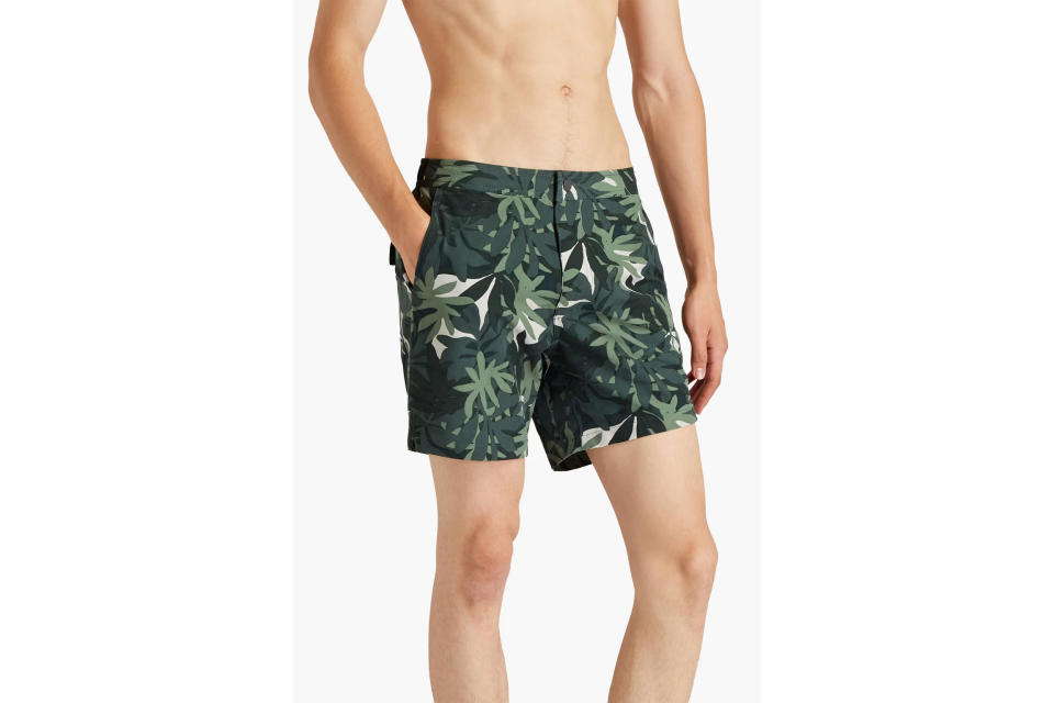 ONIA Calder short-length printed swim shorts. (Photo: The Outnet)