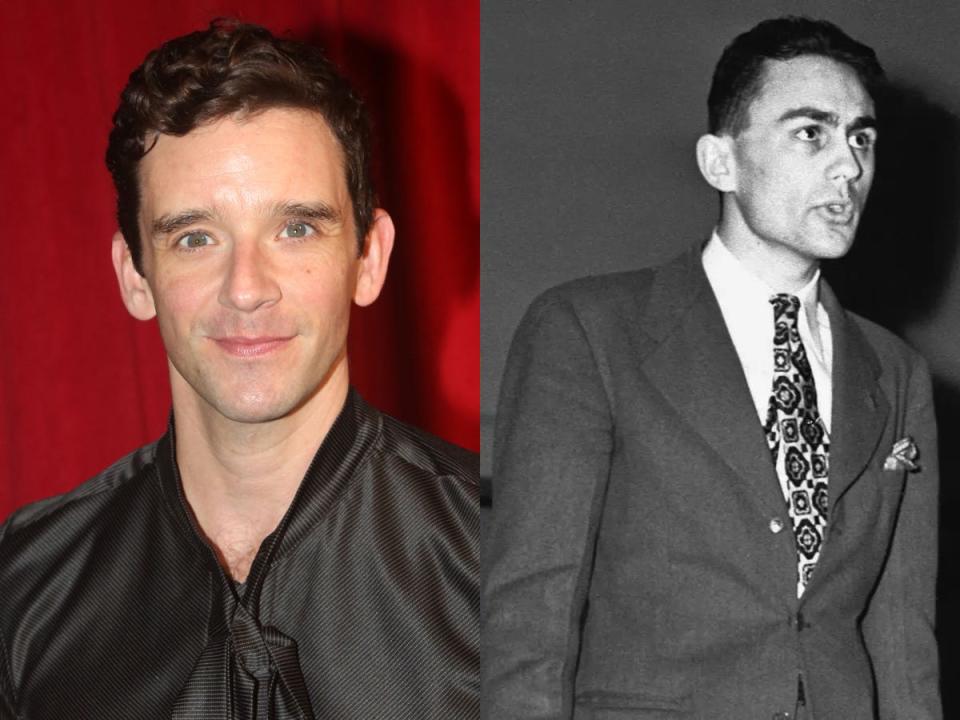 Michael Urie at the opening night of "Stephen Sondheim's Merrily We Roll Along" on Broadway at The Hudson Theater, and actor Jerome Robbins in 1944.