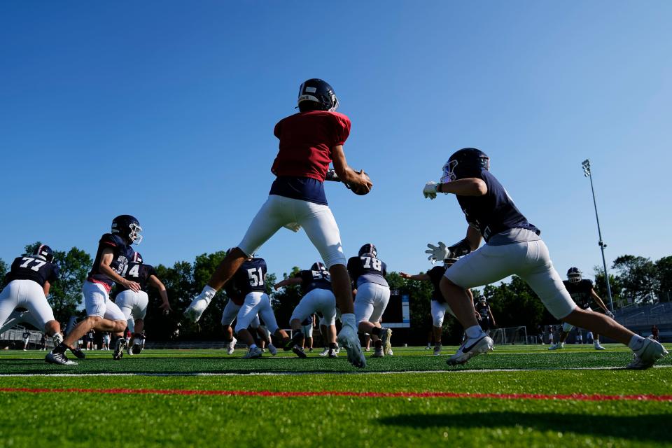 Grove City works out on the opening day of practice for the 2023 season.