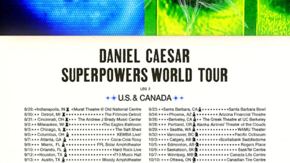 daniel caesar 2023 tour dates news music r&b pop tickets pre sale