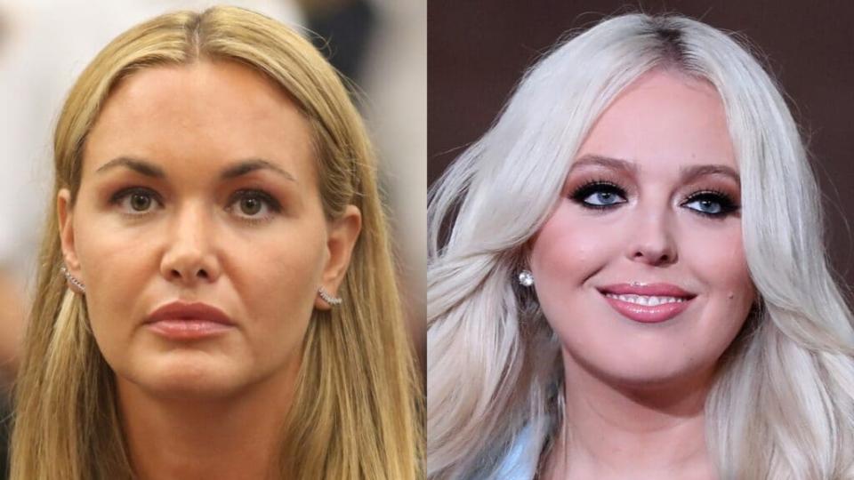 Vanessa Haydon Trump (left) and <span class="caas-xray-inline-tooltip"><span class="caas-xray-inline caas-xray-entity caas-xray-pill rapid-nonanchor-lt" data-entity-id="Tiffany_Trump" data-ylk="cid:Tiffany_Trump;pos:3;elmt:wiki;sec:pill-inline-entity;elm:pill-inline-text;itc:1;cat:Personality;" tabindex="0" aria-haspopup="dialog"><a href="https://search.yahoo.com/search?p=Tiffany%20Trump" data-i13n="cid:Tiffany_Trump;pos:3;elmt:wiki;sec:pill-inline-entity;elm:pill-inline-text;itc:1;cat:Personality;" tabindex="-1" data-ylk="slk:Tiffany Trump;cid:Tiffany_Trump;pos:3;elmt:wiki;sec:pill-inline-entity;elm:pill-inline-text;itc:1;cat:Personality;" class="link ">Tiffany Trump</a></span></span> (right) became “inappropriately — and perhaps dangerously — close” to Secret Service agents, a new book alleges. (Photos by Alec Tabak/Getty Images and Chip Somodevilla/Getty Images)