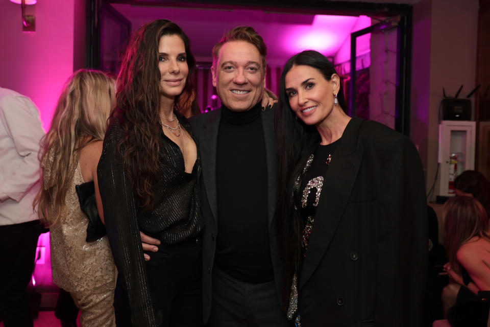 Sandra Bullock, Kevin Huvane and Demi Moore