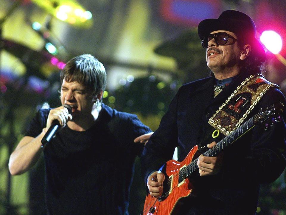 Rob Thomas and Santana in 2000.