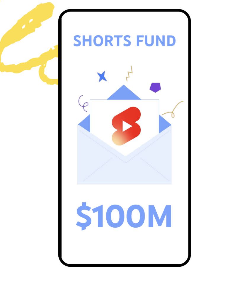 ▲短片創作者目前無法透過 Shorts 中的廣告獲得收益分潤，但YouTube 於 2021 至 2022 年期間發出 1 億美元成立創作者基金，每月固定獎勵平台上激起觀眾觀看與參與度的創作者。。(圖／翻攝官網)