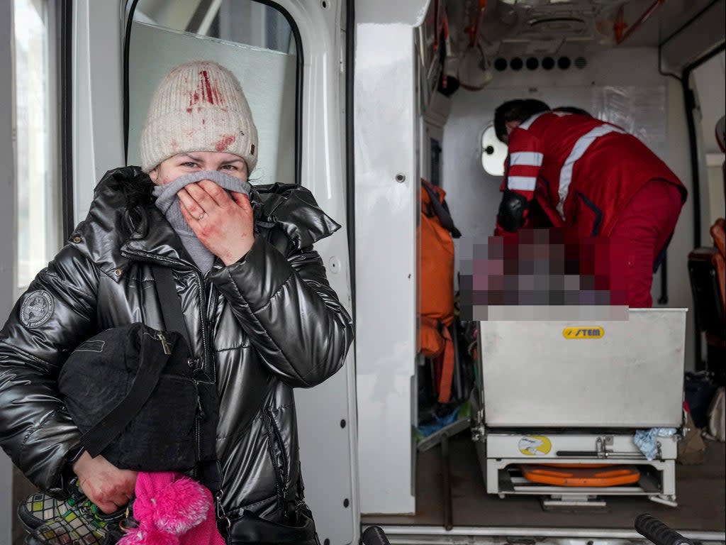 A doctor has issued an angry plea after a six-year-old Ukrainian girl died in a Russian shelling (Evgeniy Maloletka/AP)