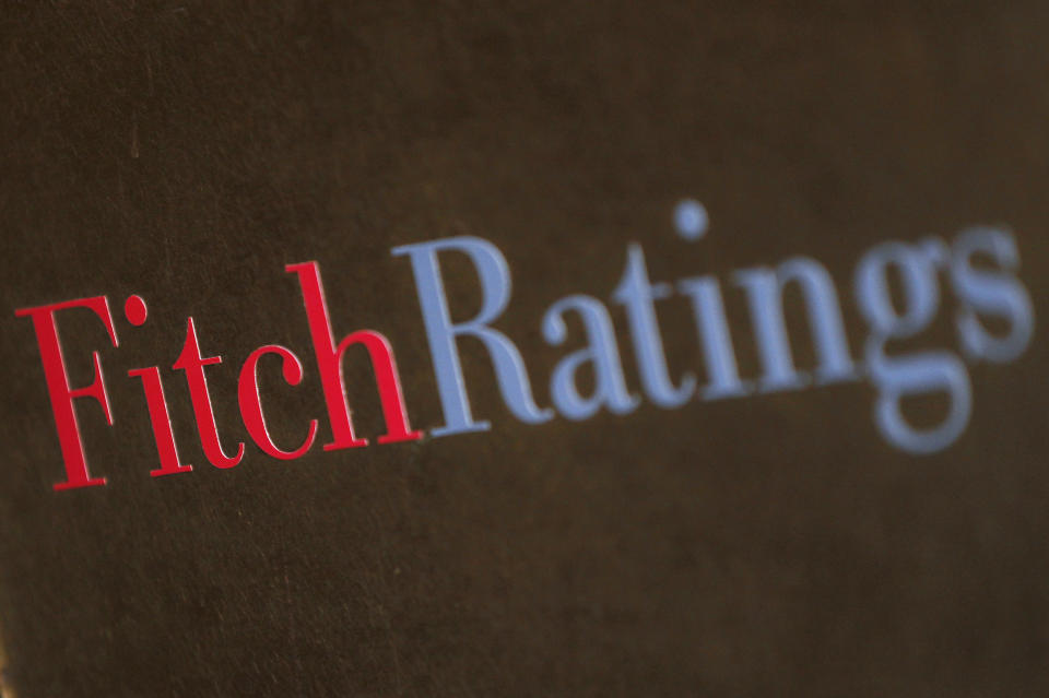 Russia's long-term foreign currency issuer default rating was downgraded by Fitch to B from BBB