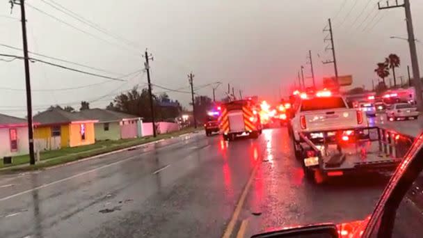 PHOTO: First responders are on the scene after a tornado touched down in Laguna Heights, Texas, on May 13, 2023. (KRGV)