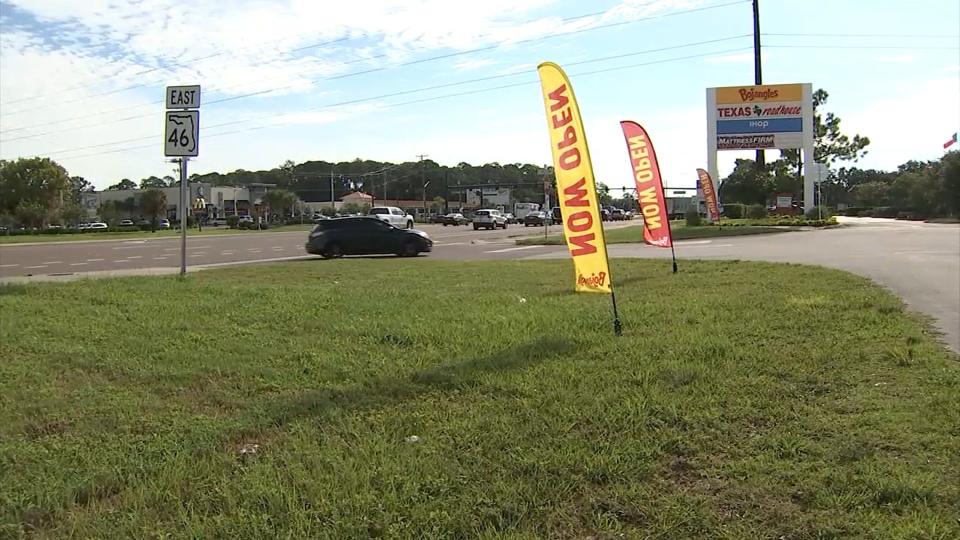 Bojangles in Sanford is now open. The restaurant is located near the intersection of Interstate 4 and State Road 46.