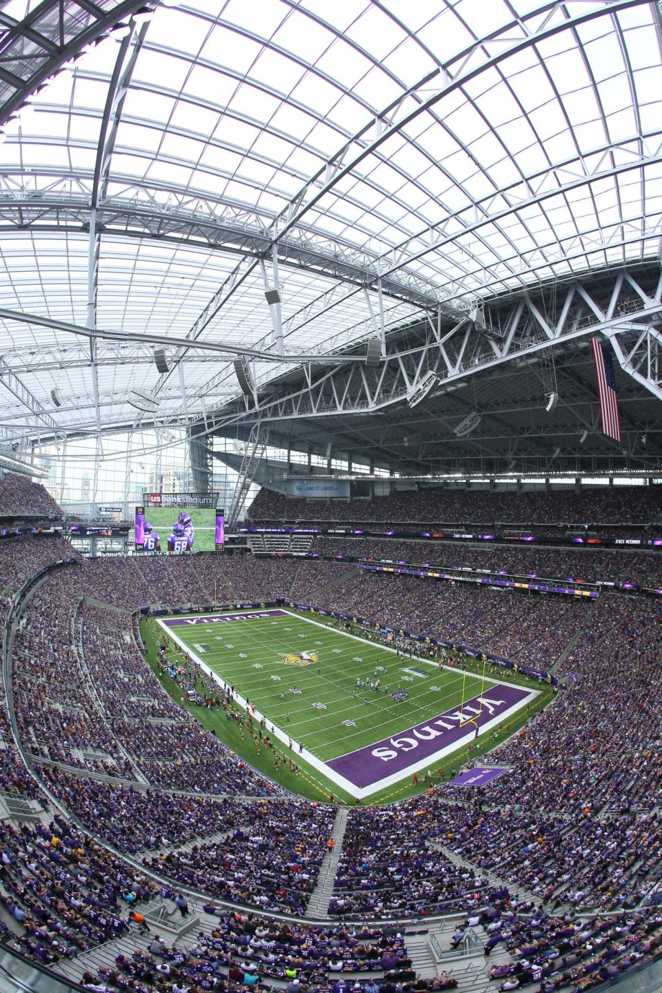 <p>General stadium view of the Minnesota Vikings against the San Diego Chargers at US Bank stadium on August 28, 2016 in Minneapolis, Minnesota. (Photo by Adam Bettcher/Getty Images) </p>