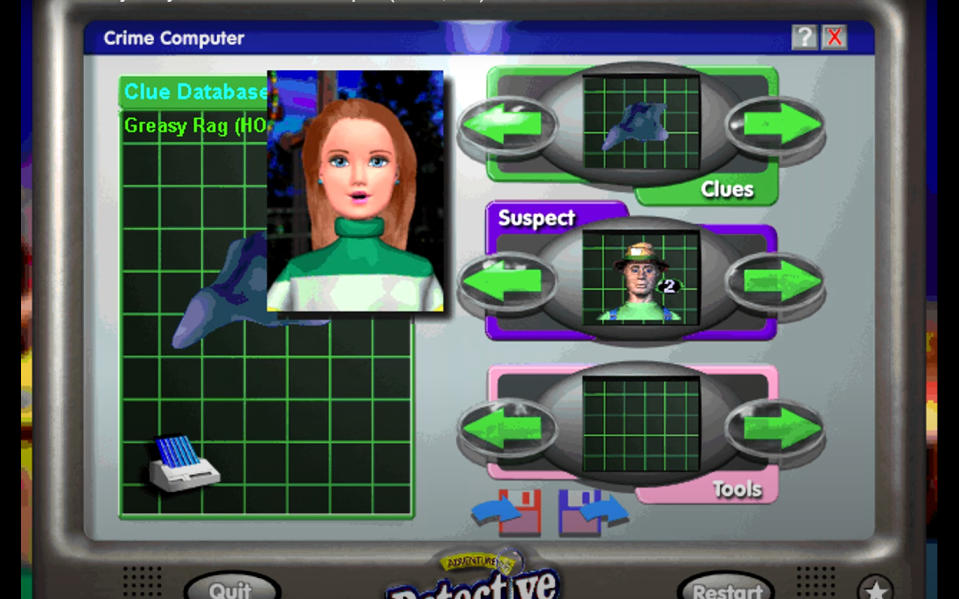 Detective Barbie crime computer
