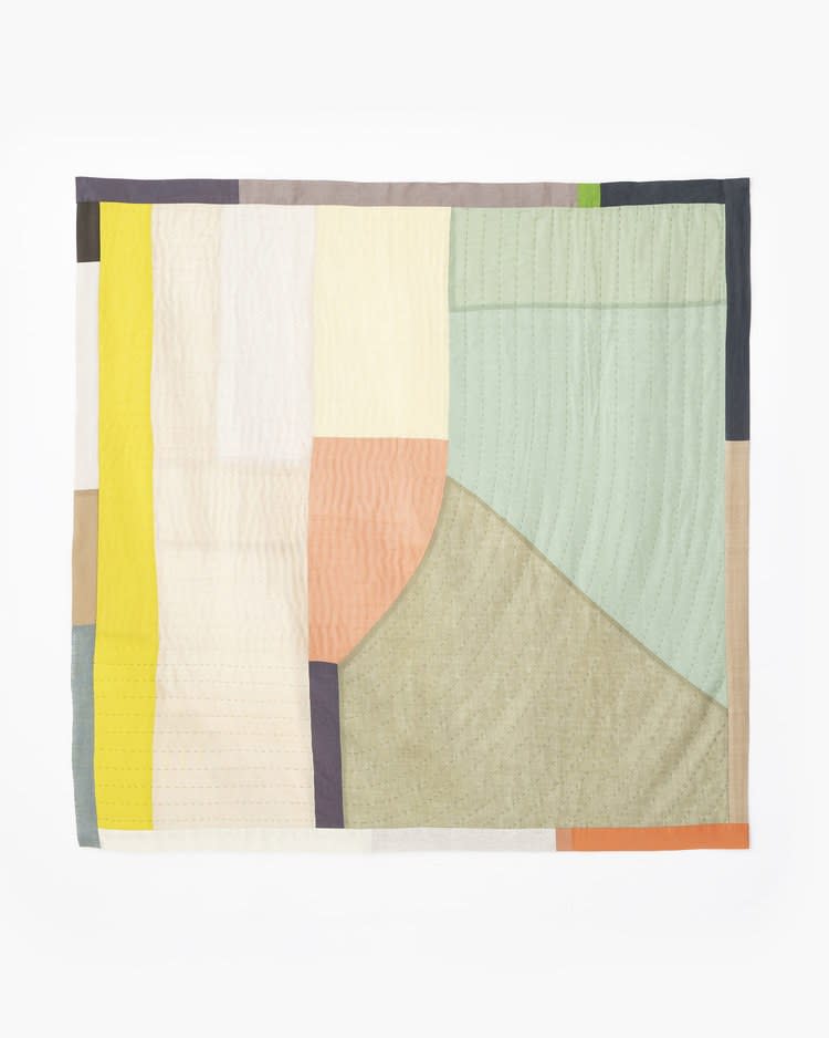 No sig other? No problem. More space on the couch for snuggling with this delicious geometric quilt.
SHOP NOW: Abstract landscape quilt by Thompson Street Studio, $500, thompsonstreetstudio.com.