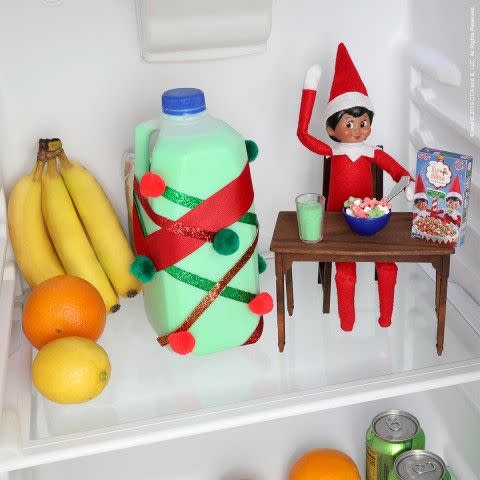 13) Elf on the Shelf Breakfast Idea