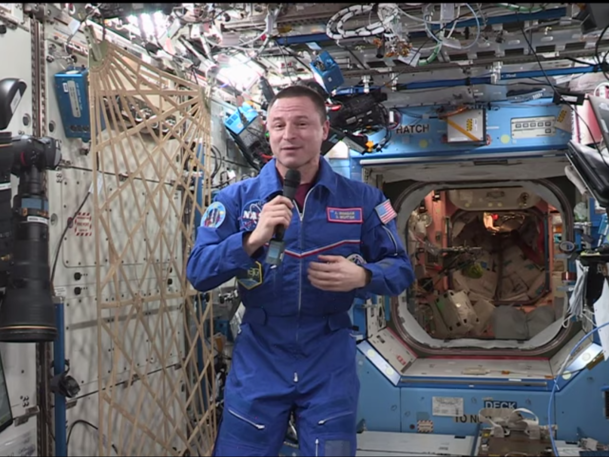 Andrew Morgan aboard the International Space Station: (NASA YouTube)