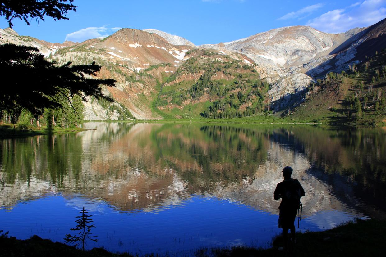 Beautiful Ice Lake sits at 7,800 feet the Wallowa Mountains' Eagle Cap Wilderness in northeastern Oregon.