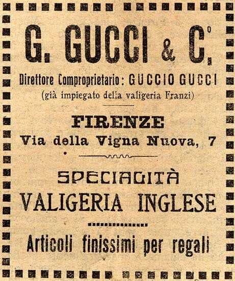 The Guccio Gucci affiche, stating the working experience at Franzi. - Credit: courtesy image