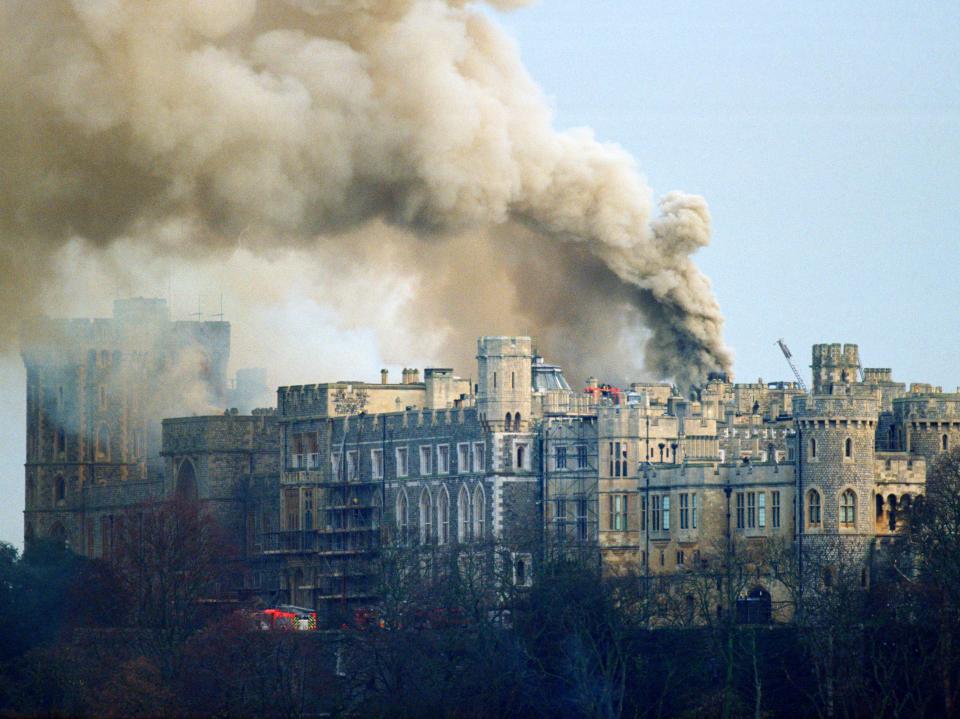 Fire at Windsor Castle on November 20, 1992