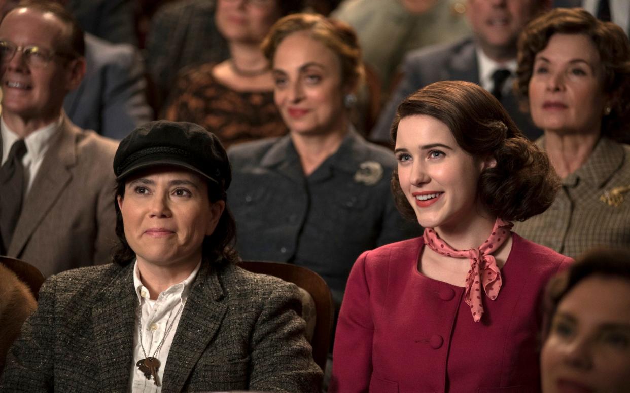 Alex Borstein and Rachel Brosnahan in the Marvelous Mrs Maisel - Amazon