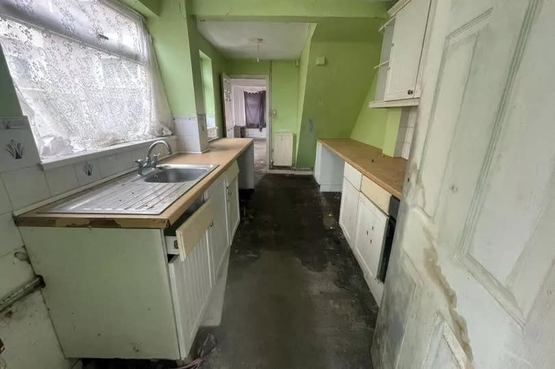 Kitchen in the end-of-terrace house in Harold Street, Grimsby