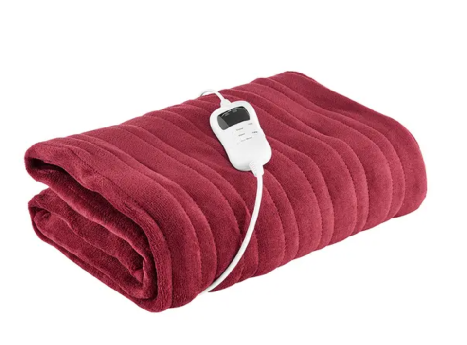 Heated microfleece throw