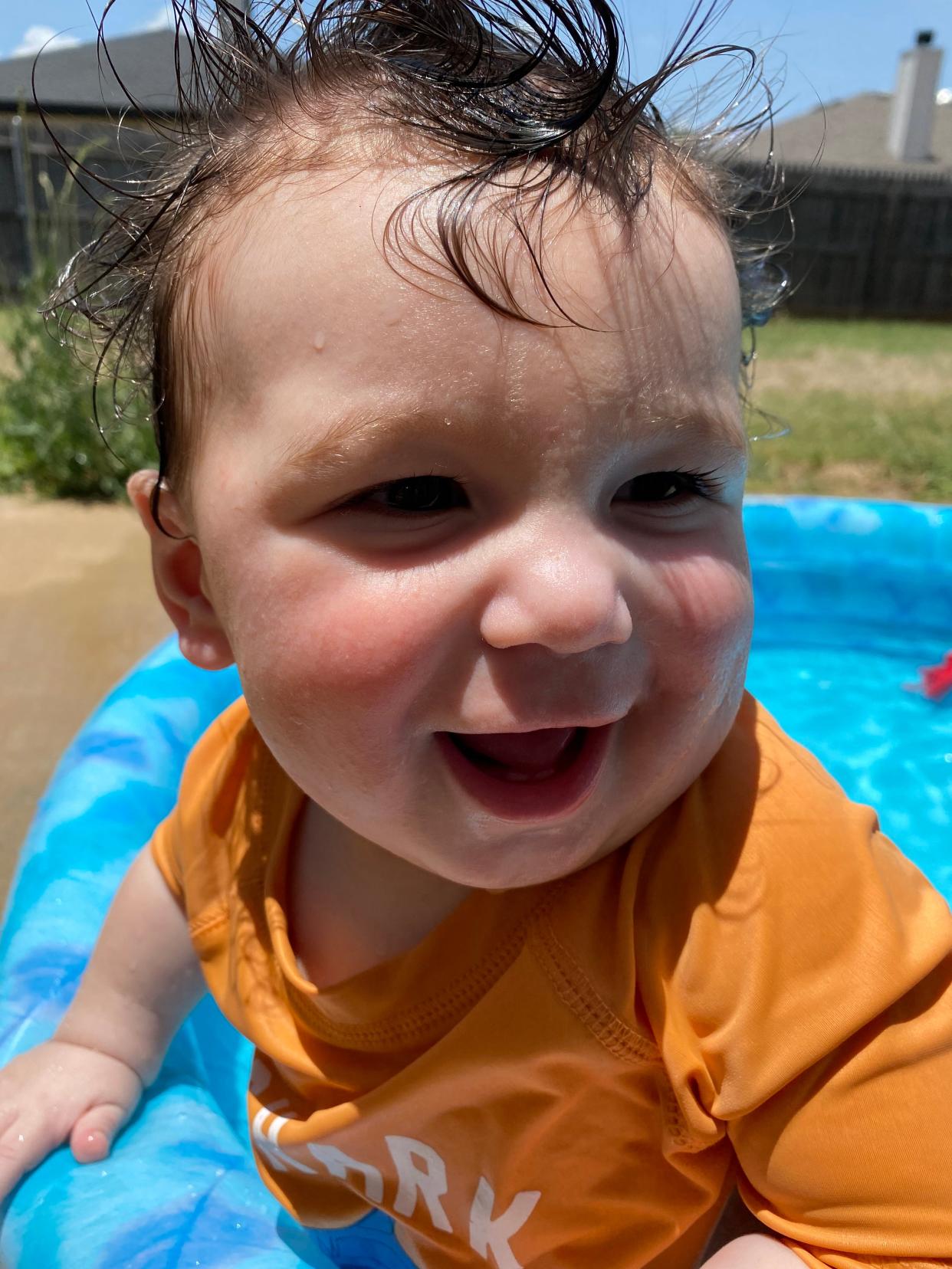 Noah Strauch loves to play in water. He has no signs of having SMA after receiving gene therapy.